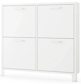 Kovový botník SHIRLEY, 960 x 900 x 170 mm, biely