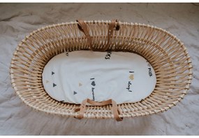 Bellamy Detská bavlnená plachta do košíka I LOVE 75x90 cm biela