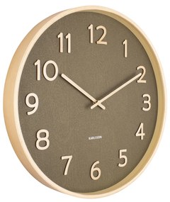 Drevené nástenné hodiny Karlsson KA5852, zelená 40cm
