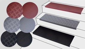 Gumený nášľap na schody, 750 x 250 mm, 1 ks, čierna