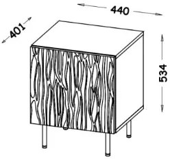 Sada 2 ks nočních stolků Jungle dub wotan