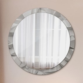 Okrúhle ozdobné zrkadlo na stenu Abstraktný biely kryštál fi 100 cm