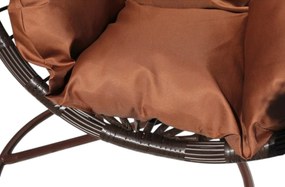 Závesné hojdacie kreslo MAUI EXTRA - hnedé + hnedé vankúše