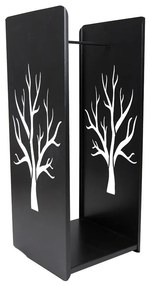 Kovový stojan na drevo Tree, 40x100 cm, čierna