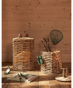 Detské koše na hračky v súprave 2 ks z vodného hyacintu v prírodnej farbe ø 30x50 cm Venezia – Kave Home