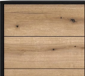 Úložná komoda so zásuvkami Diamond, čierna/dub