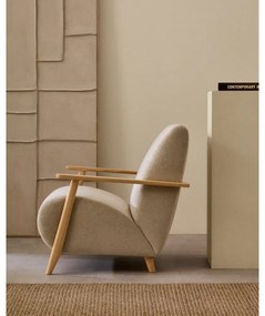 Béžové/krémové ženilkové kreslo Meghan – Kave Home