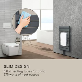 Blumfeldt Fairmont, radiátor, 80 x 45, 375 W, teplá voda, 3 držiaky uterákov, 1/2