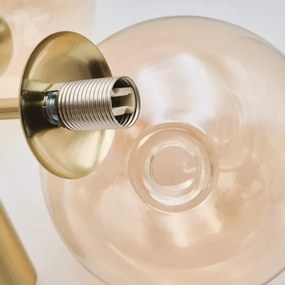 Luster na lanku ROLLO 1xG9/5W/230V zlatá/dymová béžová