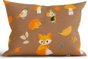 Bavlnená obliečka na vankúš Renforcé 50 × 70 cm - Jesenný les hnedý
