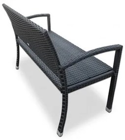 Záhradná lavica D3286 polyratan čierna Dekorhome