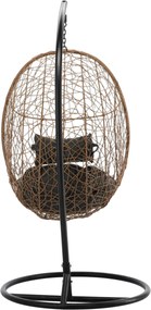 Závěsné houpací křeslo Token černé/hnědé