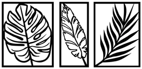 Kovová nástenná dekorácia 80x38 cm Leaf – Wallity