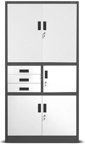 Kancelárska skriňa Filip II kovová antracit/biela