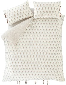 Biele predĺžené obliečky na dvojlôžko 230x220 cm Woodblock Floral – Pineapple Elephant