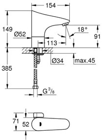 GROHE 36207001 - Elektronická umývadlová batéria EUROPLUS E DN 15 lesklý chróm