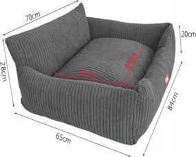 Pelech pre psa / mačku L - Menčester gaučík - tmavá sivá