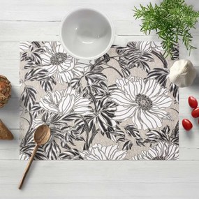 Biante Dekoračné prestieranie na stôl Leona LN-112 Biele kvety na režnom 30x40 cm