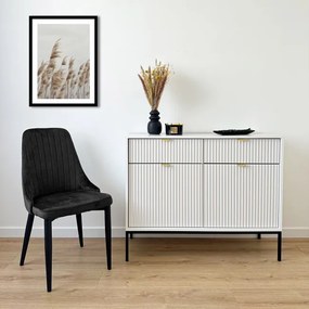 Jedálenská stolička LORIENT zamatová, čierna