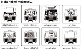 Detský stolček s dvoma stoličkami TEGGI MULTIFUN - grafitový/horčicový