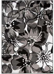Kusový koberec PP Veľké kvety sivý 200x300cm