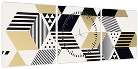Obraz - Geometrické tvary N⁰1 (s hodinami) (90x30 cm)