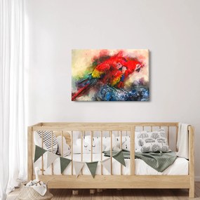 Obraz červených papagájov ara (90x60 cm)