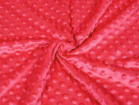 Biante Detská obojstranná deka Minky bodky/Polar MKP-019 Jahodová červená 100x150 cm