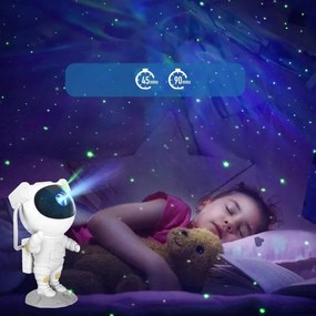 LED RGB projektor LED/5W/5V astronaut + diaľkové ovládanie