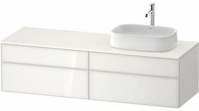 DURAVIT Zencha závesná skrinka pod umývadlo na dosku (umývadlo vpravo), 4 zásuvky, 1600 x 550 x 442 mm, biela/biela super matná, ZE4824R64840000