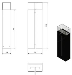 Kratki ROMEO/CZARNY/TUV - BIO krb ROMEO 113,6x35,9 cm 2kW čierna