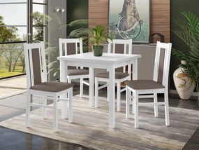 Stôl so 4 stoličkami - AL27, Morenie: biela - L, Poťahové látky: Hygge D20 Mirjan24 5903211266805