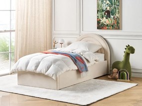 Jednolôžková posteľ 90 cm Annesile (béžová) (s roštom) (s úl. priestorom). Vlastná spoľahlivá doprava až k Vám domov. 1077530