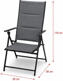 Set 2 ks hliníkových polohovacích kresiel AVENBERG STEVE sivá