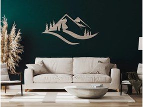drevko Minimalistický obraz Hory a les Rozmer obrazu: 35 x 65 cm, Farba dekorácie: Čierna