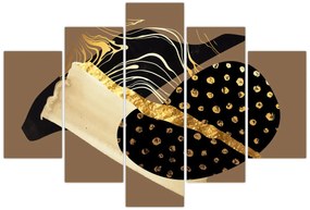 Obraz - Abstrakcia golden brown N⁰1 (150x105 cm)