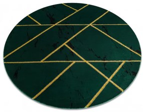 Dywany Łuszczów, Kusový koberec Emerald geometric 1012 green and gold kruh, 200x200 (priemer) kruh, zelená, chodba / predsieň