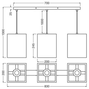 Ledvance - Luster na lanku DECOR CARDBOARD 3xE27/15W/230V
