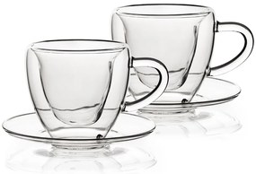4Home Termo pohár šálka s podšálkou Heart Hot&Cool, 150 ml, 2 ks