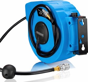 Navíjací bubon s tlakovou hadicou AIR, 10m, modrá Monzana