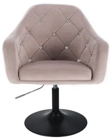LuxuryForm DESIGN Kreslo ROMA VELUR na čiernom tanieri - svetlo šedé
