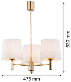 Argon 6110 - Luster na tyči PONTE 3xE27/15W/230V