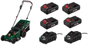 Parkside®  Aku kosačka na trávu Prma 40-Li D2 + Smart akumulátor 20 V/4Ah Paps 204 A1, 4 kusy + Nabíjačka 20 V/4,5 A, 2 kusy  (800010670)