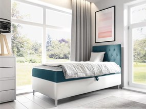 Kontinentálna posteľ Junior Gerdise 1, Strana: pravá, Rozmer postele: 100x200, Dostupné poťahy: ekokoža Soft 017 (biela) + Fresh 34