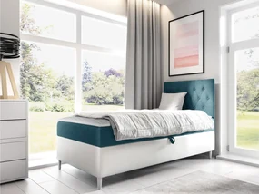 Kontinentálna posteľ Junior Gerdise 1, Strana: pravá, Rozmer postele: 100x200, Dostupné poťahy: ekokoža Soft 017 (biela) + Fresh 34