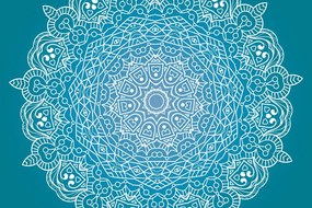 Samolepiaca tapeta meditačná Mandala na modrom pozadí