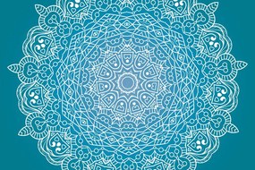 Samolepiaca tapeta meditačná Mandala na modrom pozadí