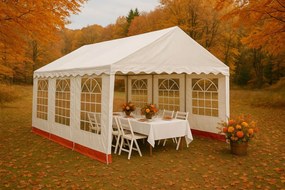 Garthen 412 Záhradný stan - biela / červená, 4 x 6 m