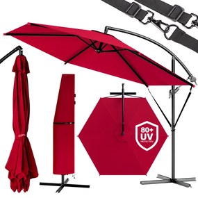 InternetovaZahrada Záhradný slnečník s UV 80 + Ø300 cm - červený