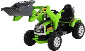 LEAN CARS Elektrický traktor s rýpadlom zelený